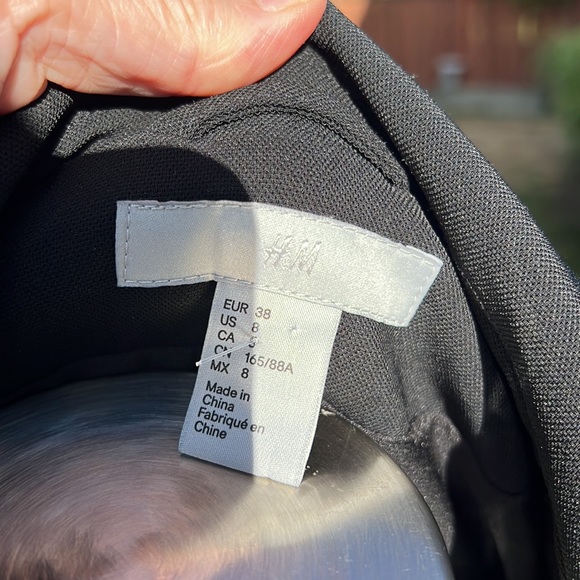 H&M Tailored Black Blazer double breasted 8 Suit Jacket Professional Work - Picture 6 of 10